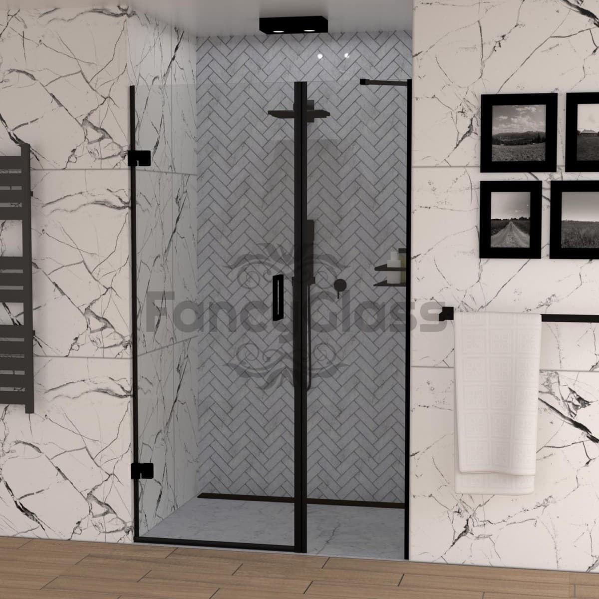 Drzwi wnękowe dwuczęściowe, zawias ściana