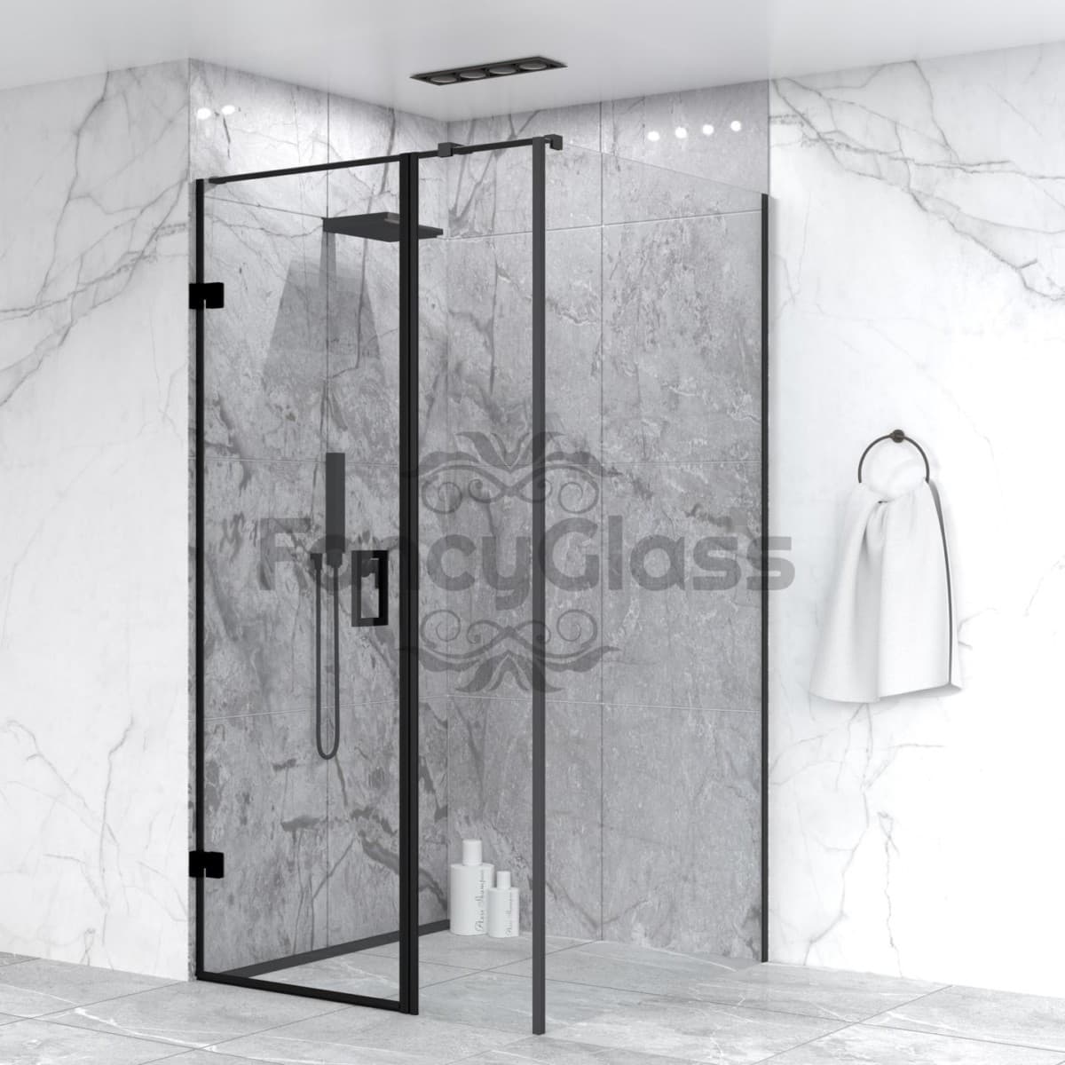 Kabina prysznicowa narożna zawias ściana